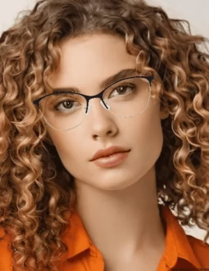 Chica joven usa Armazón LOB modelo Aria, estos armazones no solo protegen tus ojos con elegancia, sino que también te permiten destacar en cualquier ocasión.