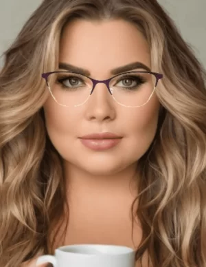 Chica joven usa lente Armazón Lob Selene, este elegante diseño inspirado en la diosa de la luna combina estilo y funcionalidad.