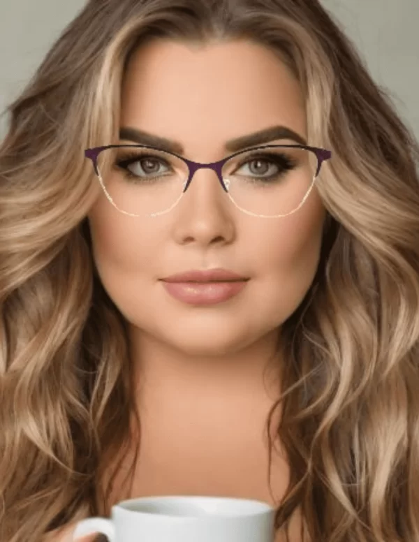 WEBP Chica joven usa lente Armazón Lob Selene, este elegante diseño inspirado en la diosa de la luna combina estilo y funcionalidad.