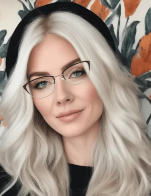 Chica joven usa Armazón LOB modelo Aria, es un diseño inspirado en la lira mágica. Protege tu vista con tecnología anti blue ray. Ideal para uso diario y destacar con estilo.