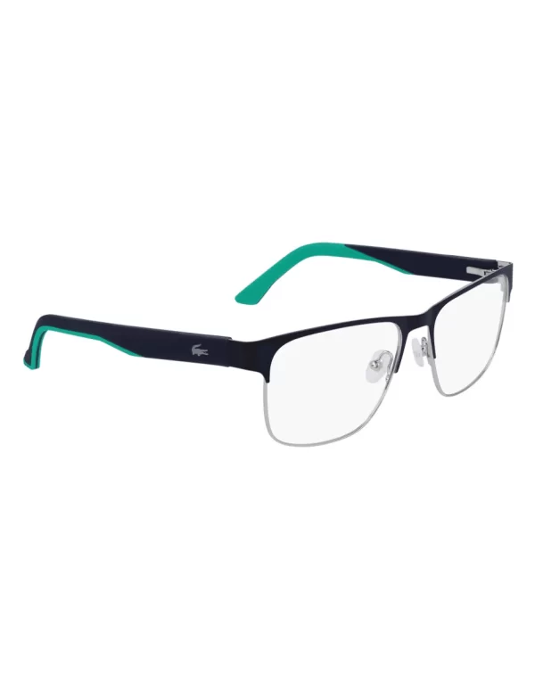 Con toda la información que me has dado SOBRE EL ARMAZON MARCA Lacoste, te pido me des una descripción CORTA para el pie de foto de mi galería de imágenes de mi tienda en línea.